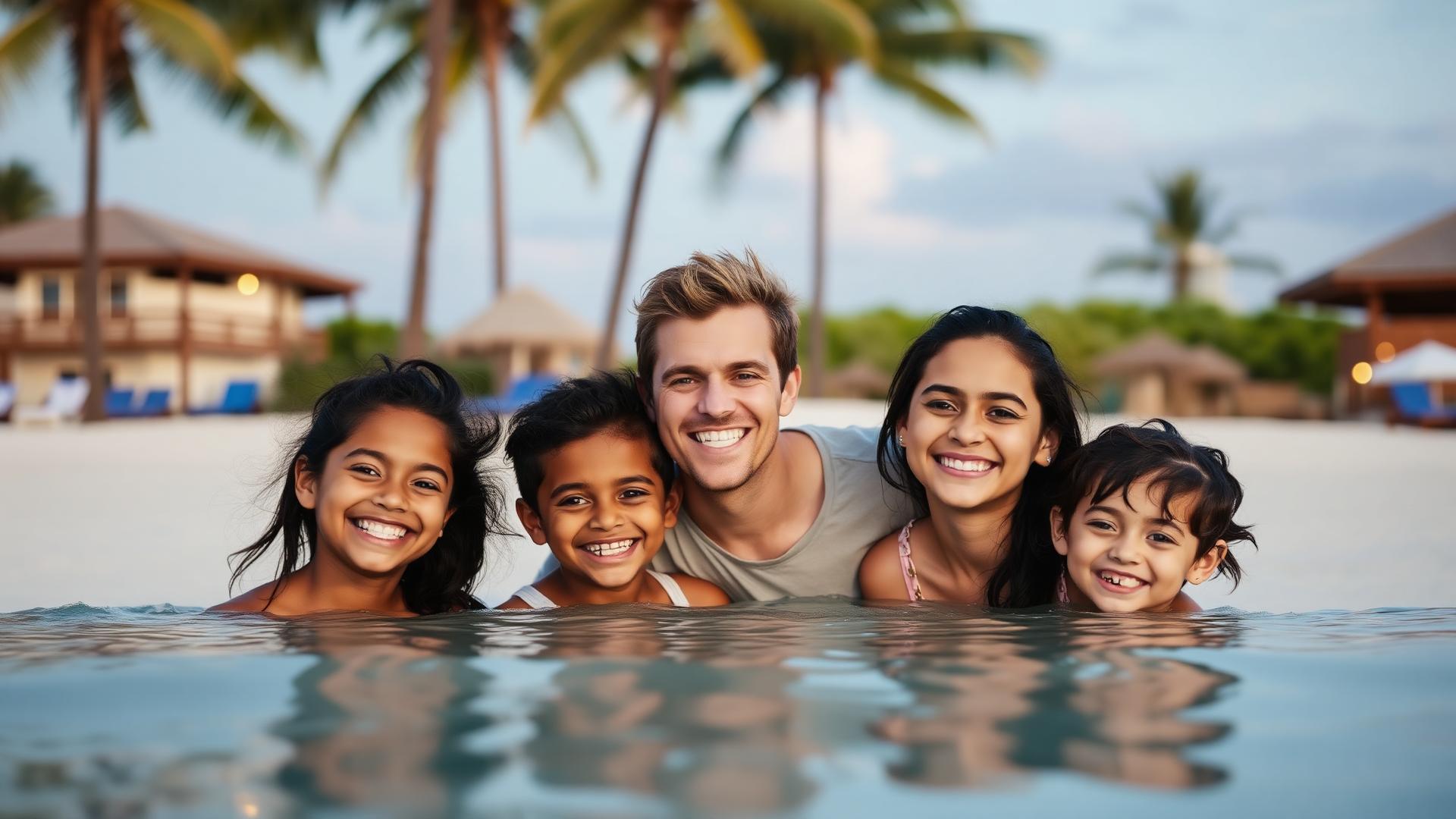 Familia disfrutando vacaciones